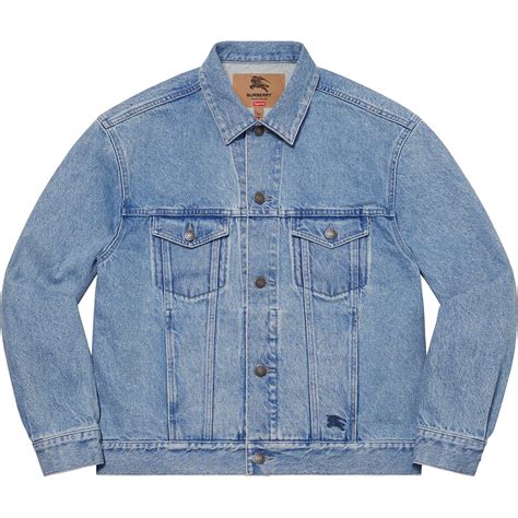 supreme burberry denim|burberry denim trucker jacket.